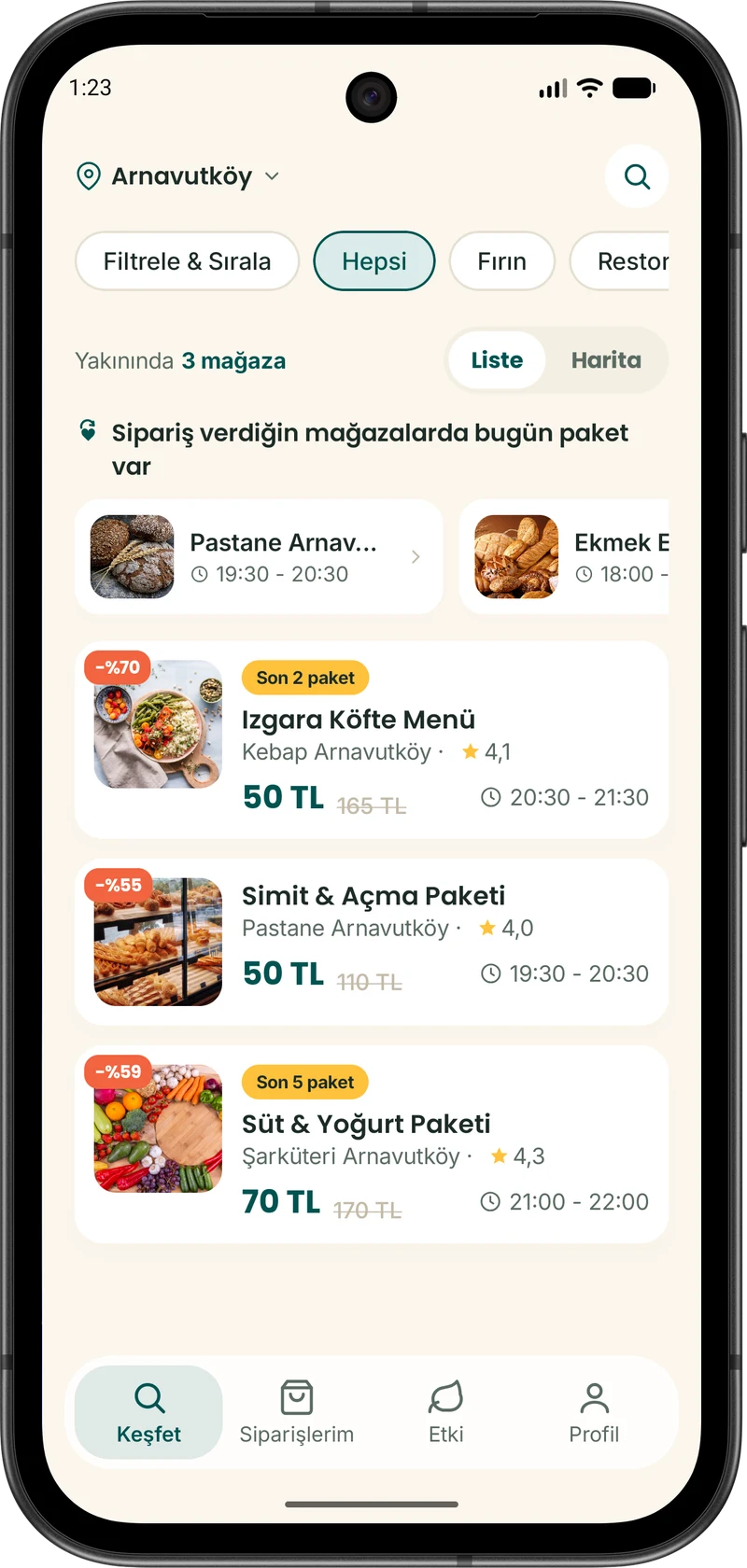 Shareplate keşfet ekranı