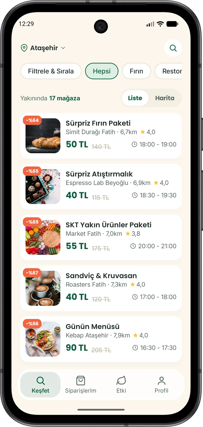 SharePlate keşfet ekranı