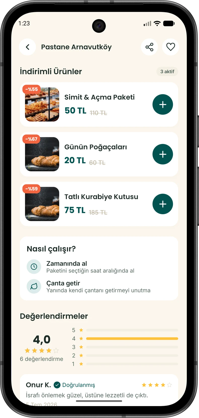 Shareplate mağaza ekranı