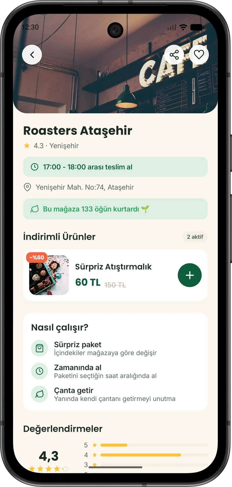 SharePlate mağaza ekranı